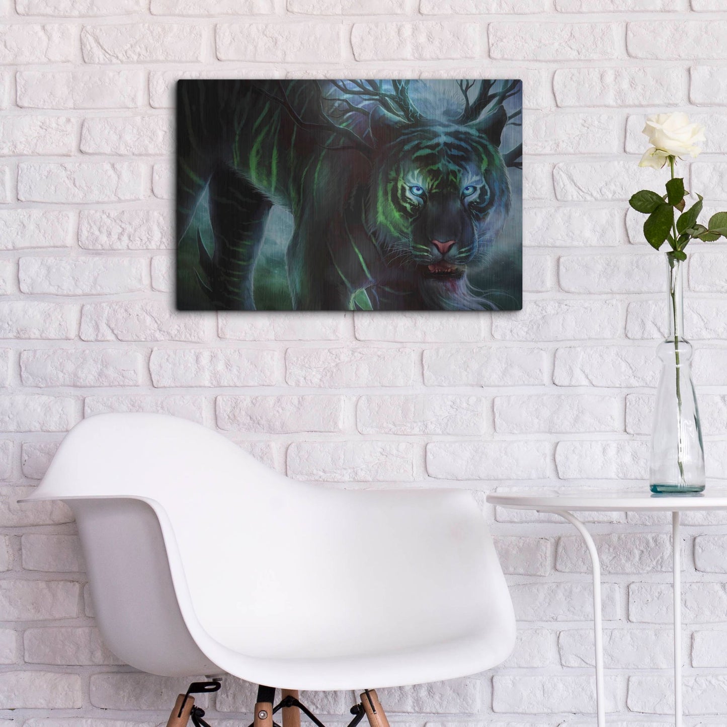 Luxe Metal Art 'Cold Stare' by JoJoesArt, Metal Wall Art,24x16