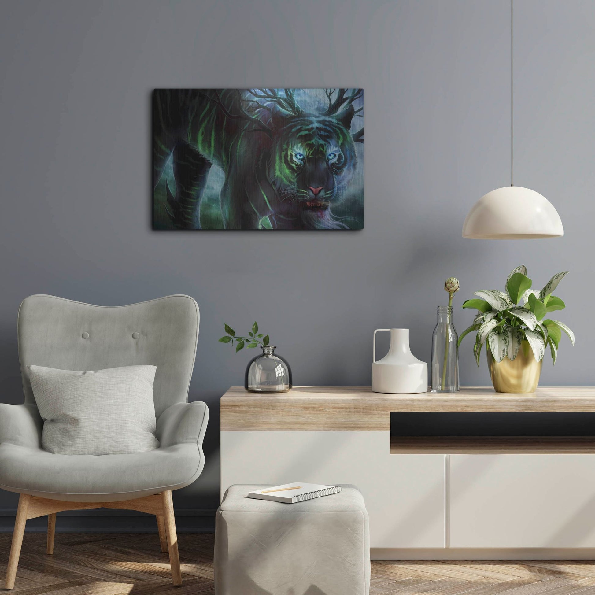 Luxe Metal Art 'Cold Stare' by JoJoesArt, Metal Wall Art,24x16