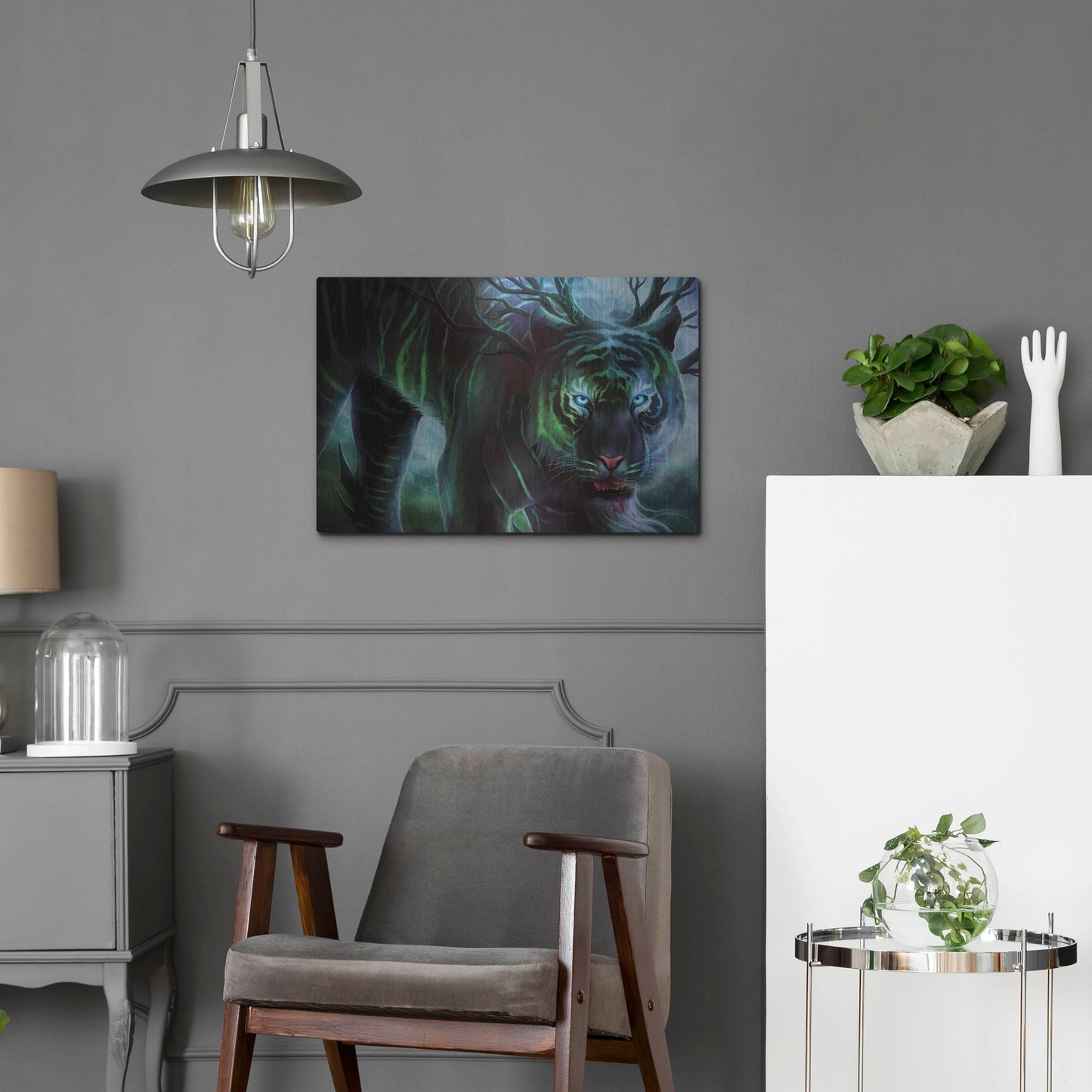 Luxe Metal Art 'Cold Stare' by JoJoesArt, Metal Wall Art,24x16