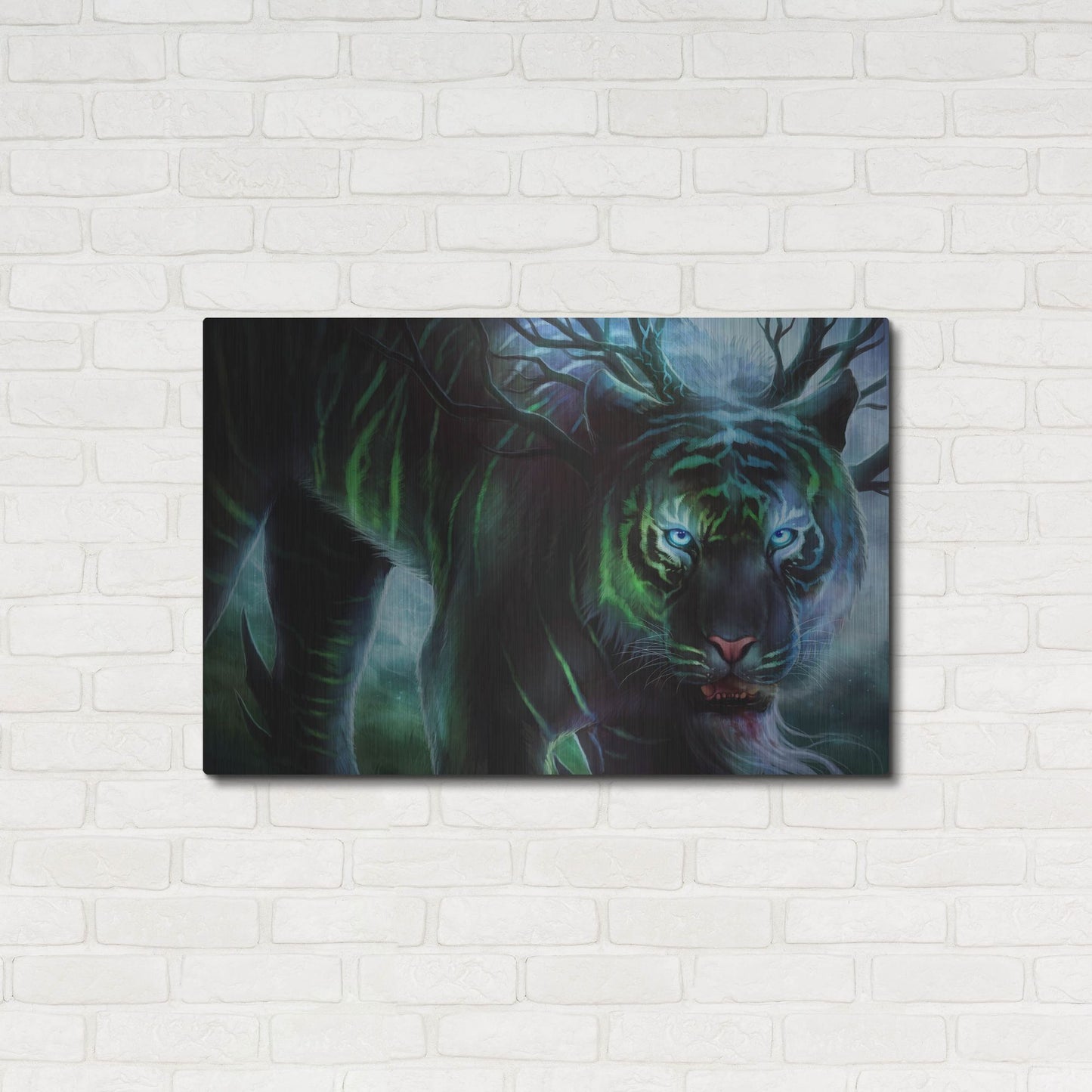 Luxe Metal Art 'Cold Stare' by JoJoesArt, Metal Wall Art,36x24