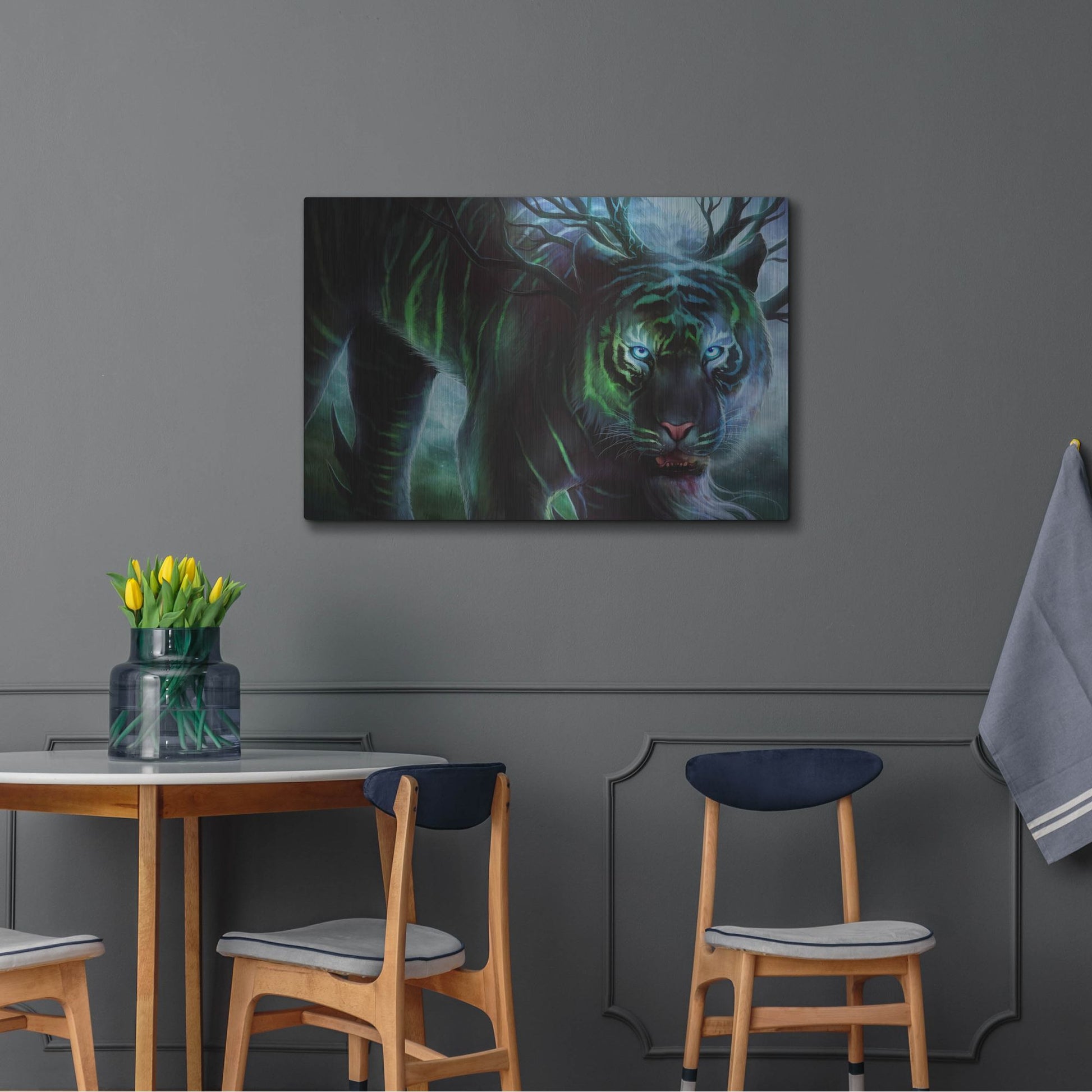 Luxe Metal Art 'Cold Stare' by JoJoesArt, Metal Wall Art,36x24