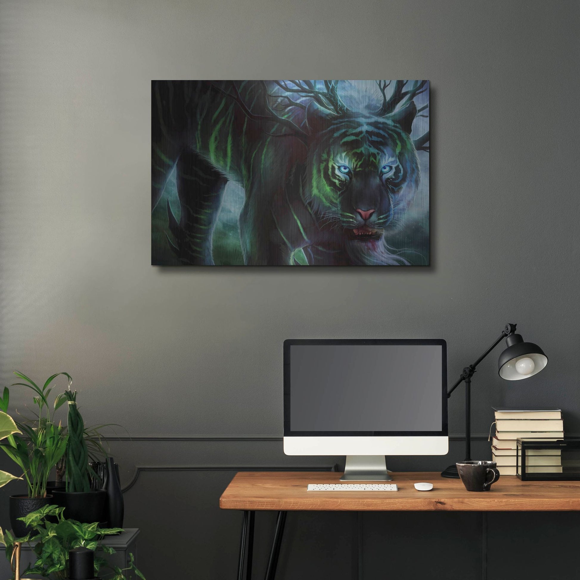 Luxe Metal Art 'Cold Stare' by JoJoesArt, Metal Wall Art,36x24