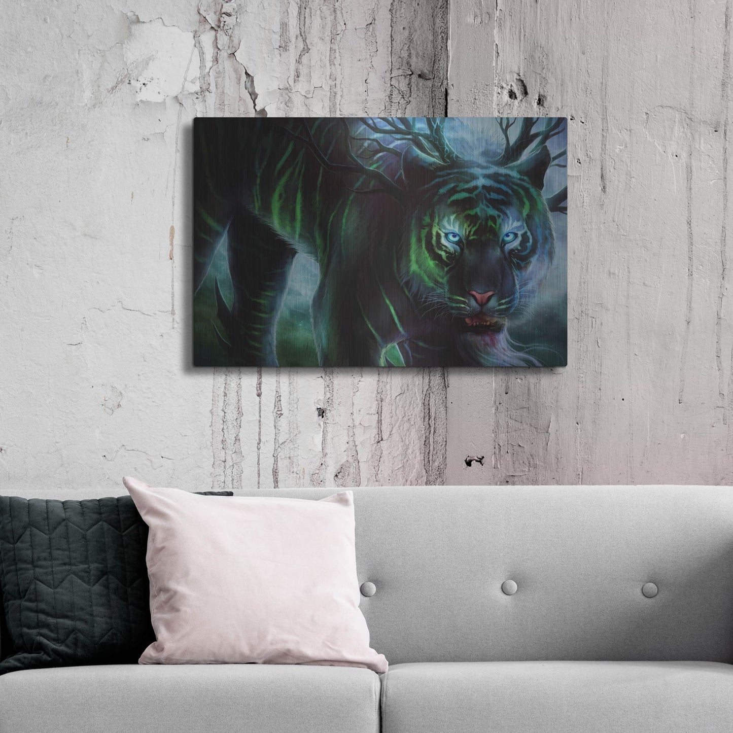 Luxe Metal Art 'Cold Stare' by JoJoesArt, Metal Wall Art,36x24