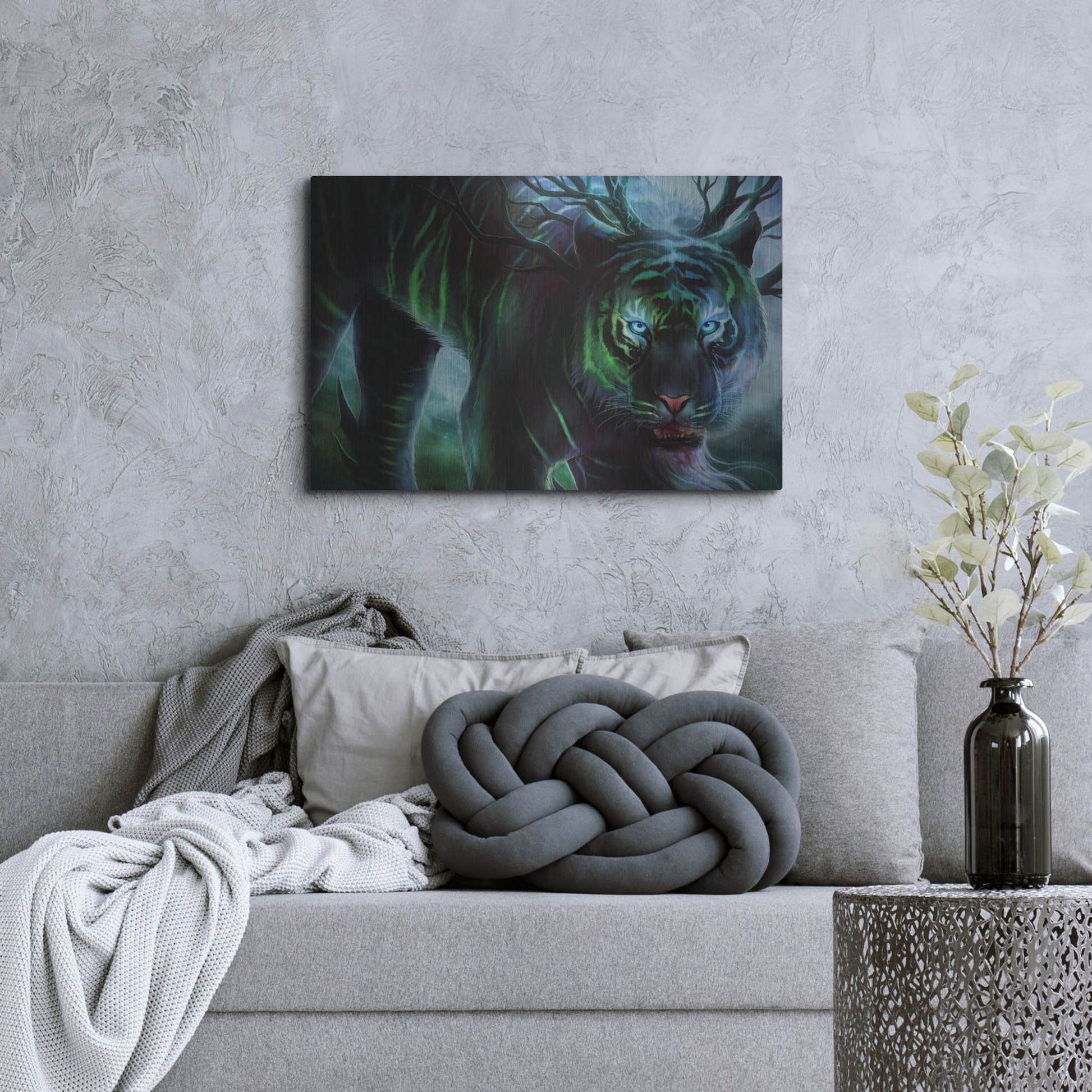 Luxe Metal Art 'Cold Stare' by JoJoesArt, Metal Wall Art,36x24