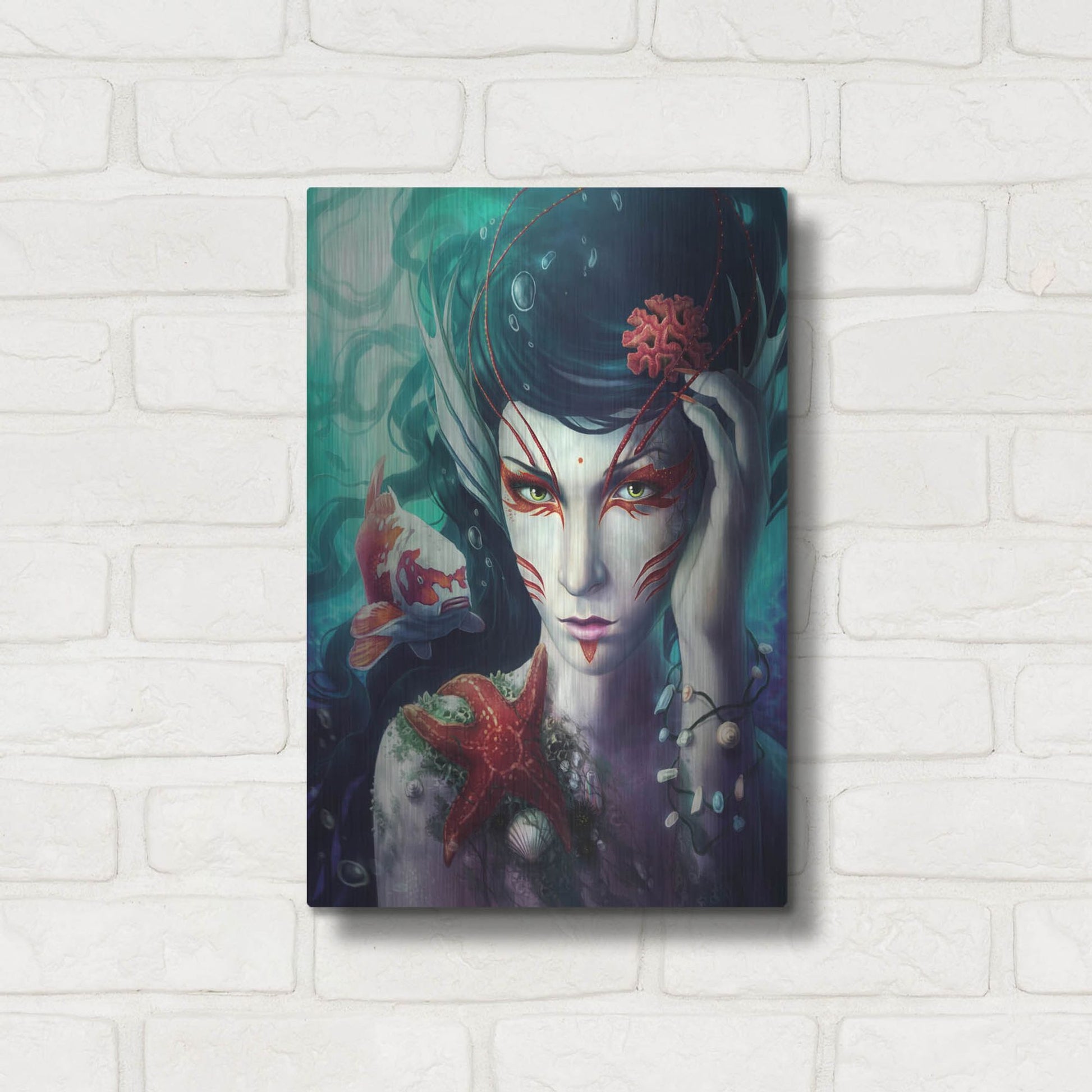 Luxe Metal Art 'Deep Sea' by JoJoesArt, Metal Wall Art,12x16