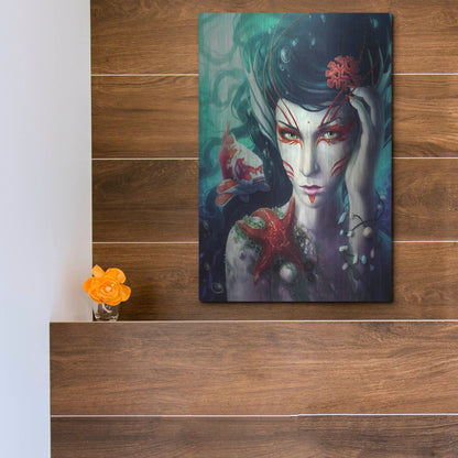 Luxe Metal Art 'Deep Sea' by JoJoesArt, Metal Wall Art,12x16