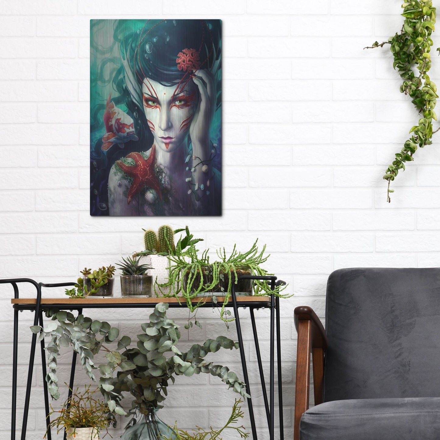 Luxe Metal Art 'Deep Sea' by JoJoesArt, Metal Wall Art,12x16