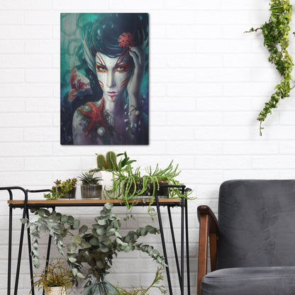 Luxe Metal Art 'Deep Sea' by JoJoesArt, Metal Wall Art,12x16