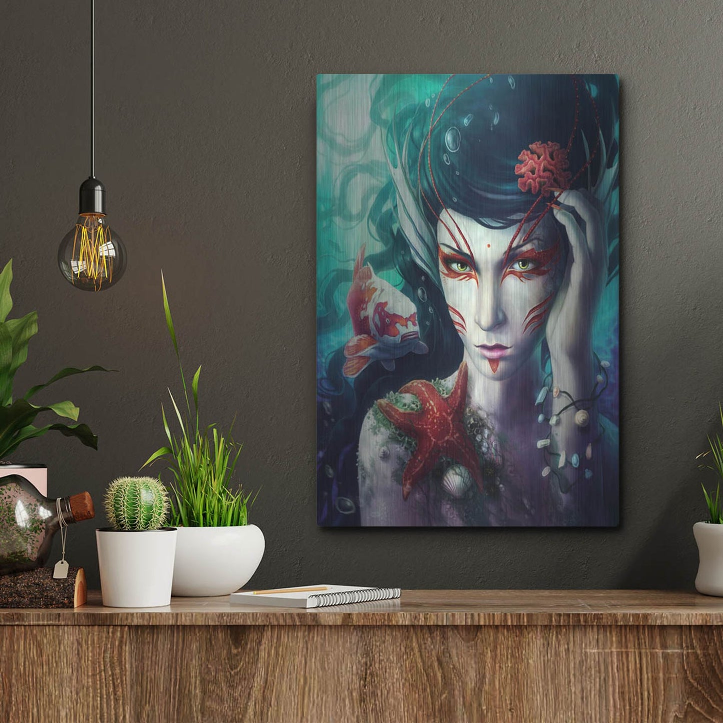 Luxe Metal Art 'Deep Sea' by JoJoesArt, Metal Wall Art,12x16