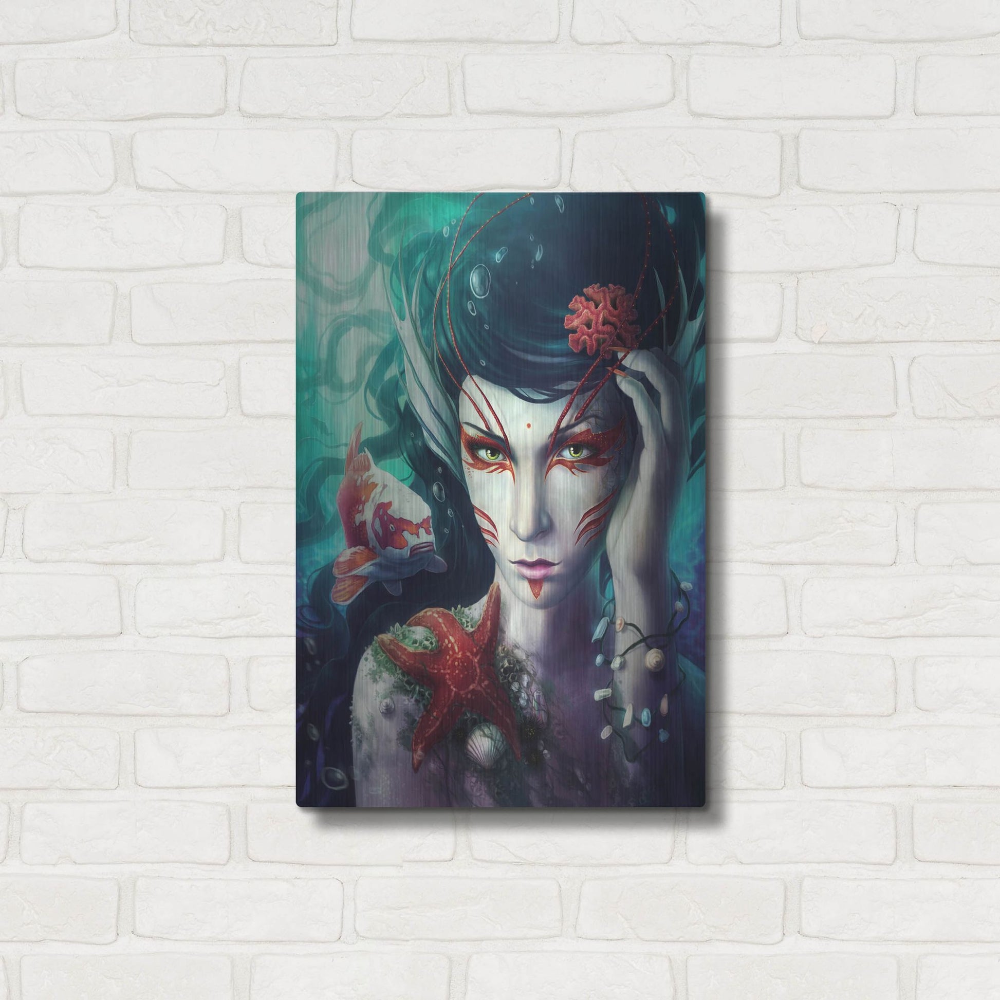 Luxe Metal Art 'Deep Sea' by JoJoesArt, Metal Wall Art,16x24