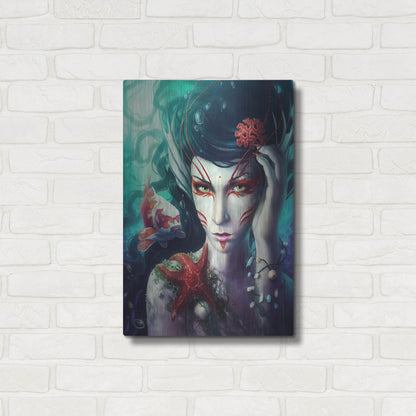 Luxe Metal Art 'Deep Sea' by JoJoesArt, Metal Wall Art,16x24