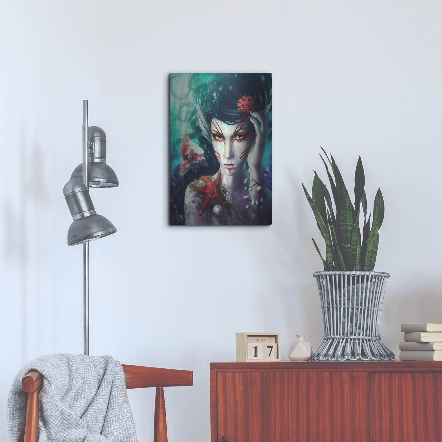 Luxe Metal Art 'Deep Sea' by JoJoesArt, Metal Wall Art,16x24