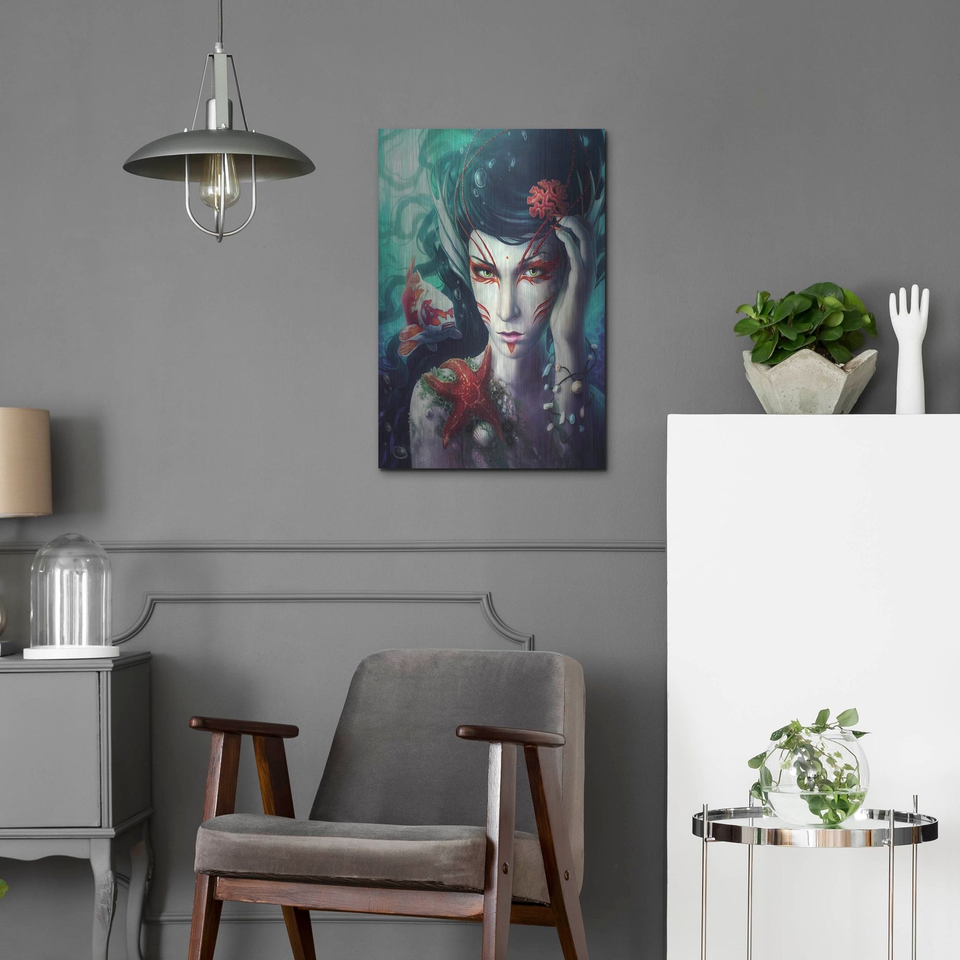 Luxe Metal Art 'Deep Sea' by JoJoesArt, Metal Wall Art,16x24