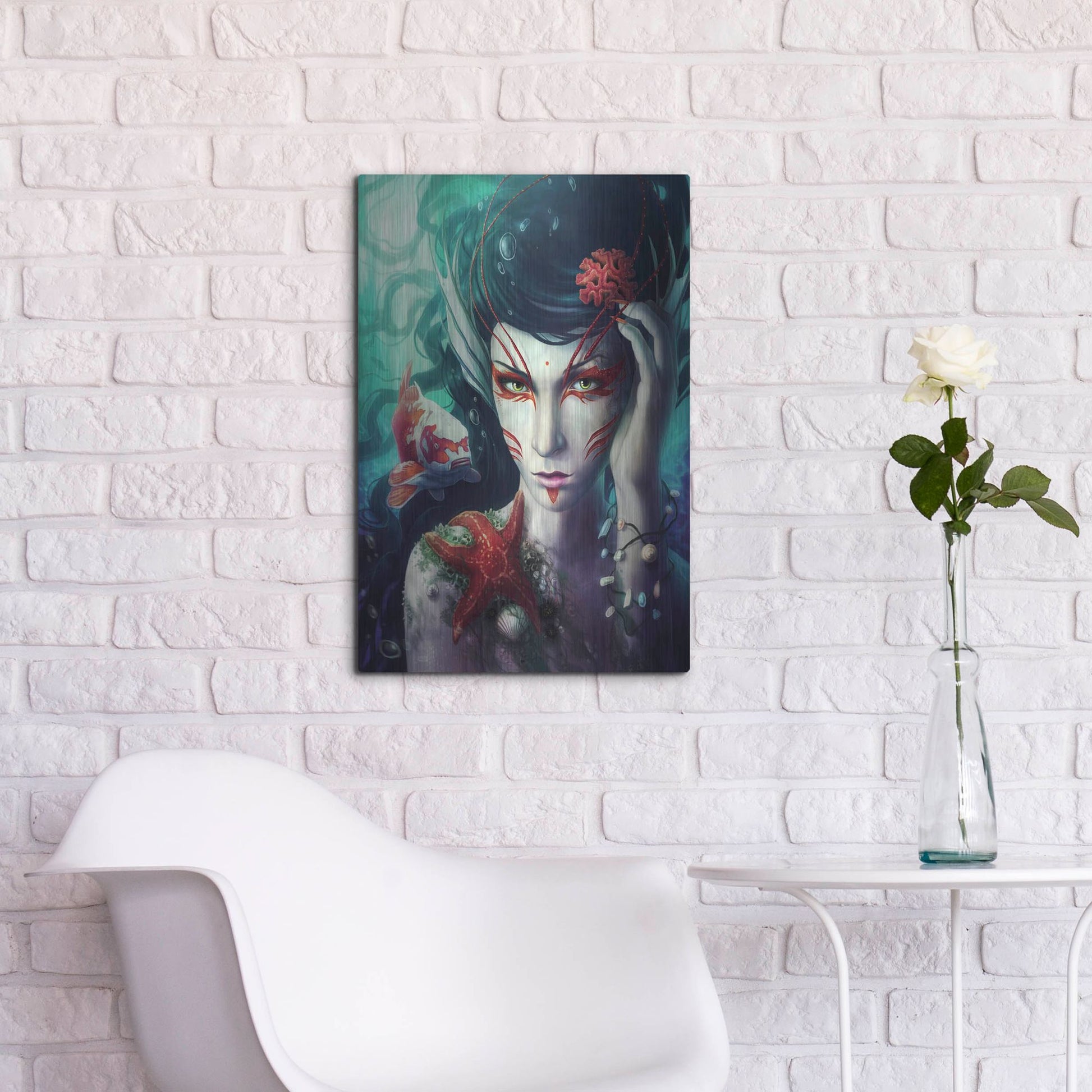 Luxe Metal Art 'Deep Sea' by JoJoesArt, Metal Wall Art,16x24