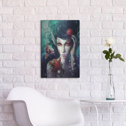 Luxe Metal Art 'Deep Sea' by JoJoesArt, Metal Wall Art,16x24