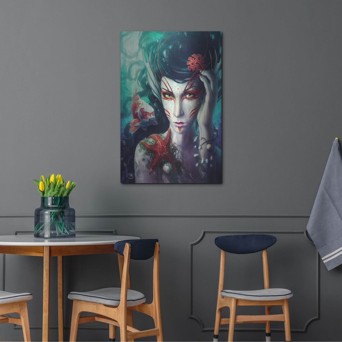 Luxe Metal Art 'Deep Sea' by JoJoesArt, Metal Wall Art,24x36