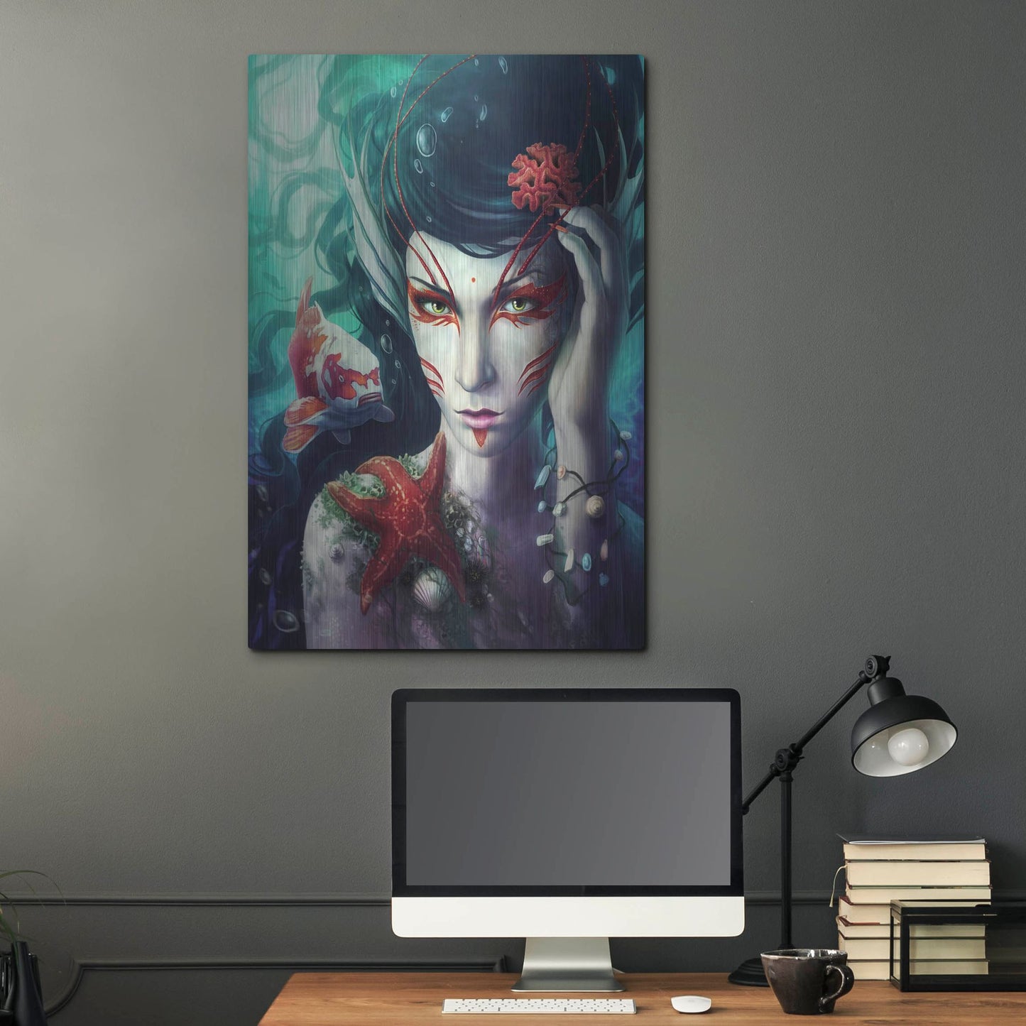 Luxe Metal Art 'Deep Sea' by JoJoesArt, Metal Wall Art,24x36