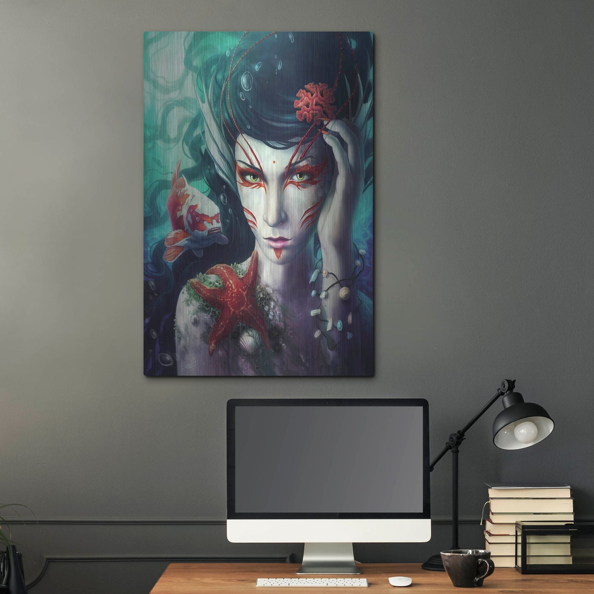 Luxe Metal Art 'Deep Sea' by JoJoesArt, Metal Wall Art,24x36