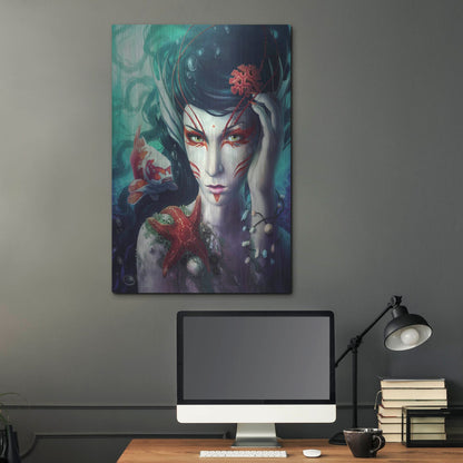 Luxe Metal Art 'Deep Sea' by JoJoesArt, Metal Wall Art,24x36