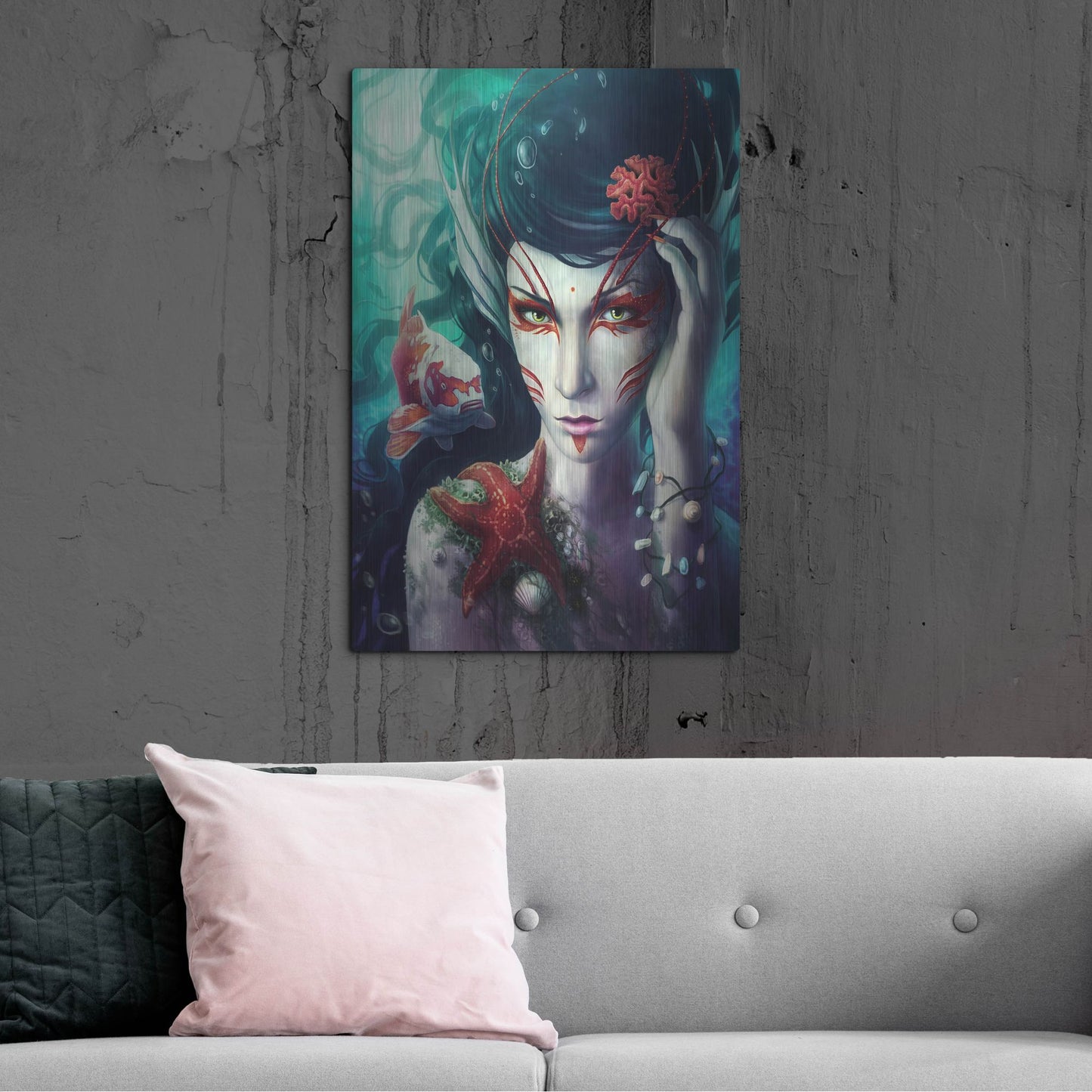 Luxe Metal Art 'Deep Sea' by JoJoesArt, Metal Wall Art,24x36