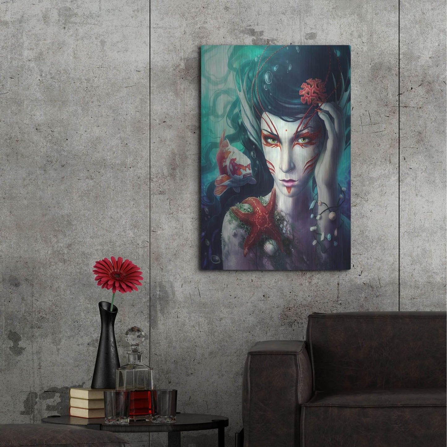 Luxe Metal Art 'Deep Sea' by JoJoesArt, Metal Wall Art,24x36