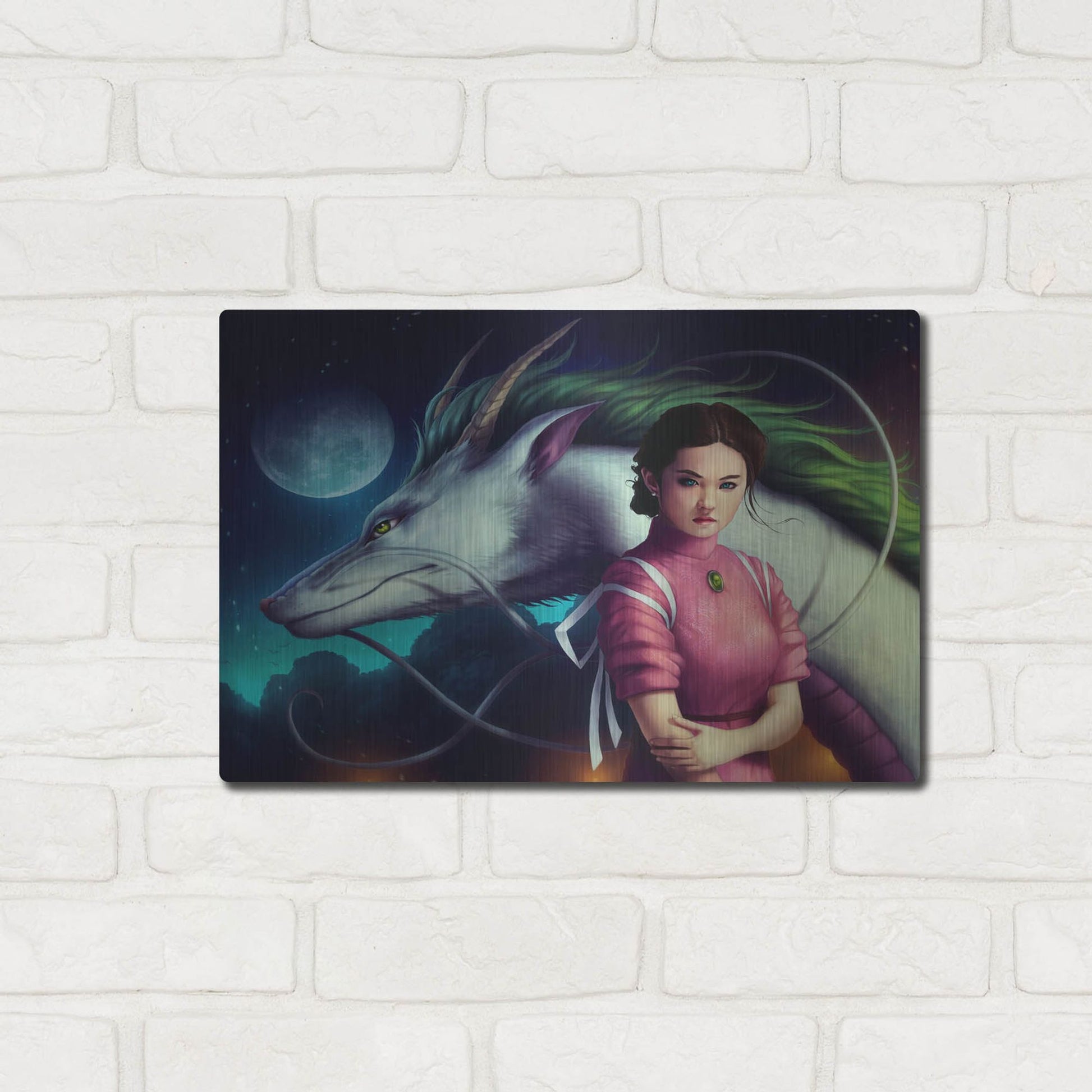 Luxe Metal Art 'Dragon Night' by JoJoesArt, Metal Wall Art,16x12