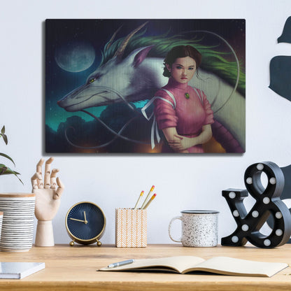 Luxe Metal Art 'Dragon Night' by JoJoesArt, Metal Wall Art,16x12