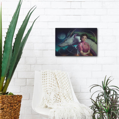 Luxe Metal Art 'Dragon Night' by JoJoesArt, Metal Wall Art,16x12