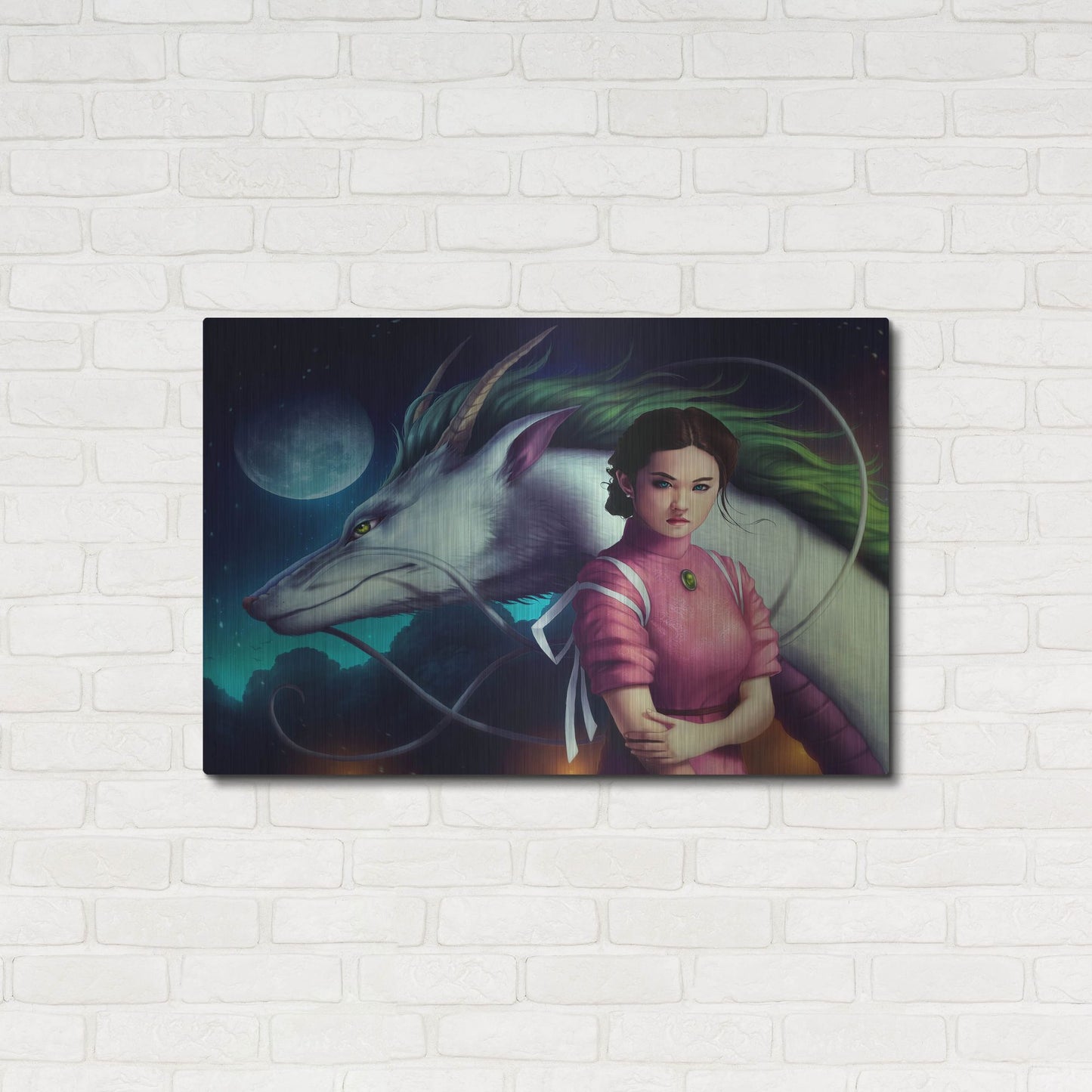 Luxe Metal Art 'Dragon Night' by JoJoesArt, Metal Wall Art,36x24