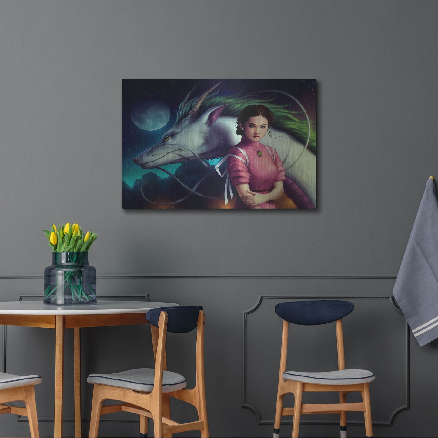 Luxe Metal Art 'Dragon Night' by JoJoesArt, Metal Wall Art,36x24