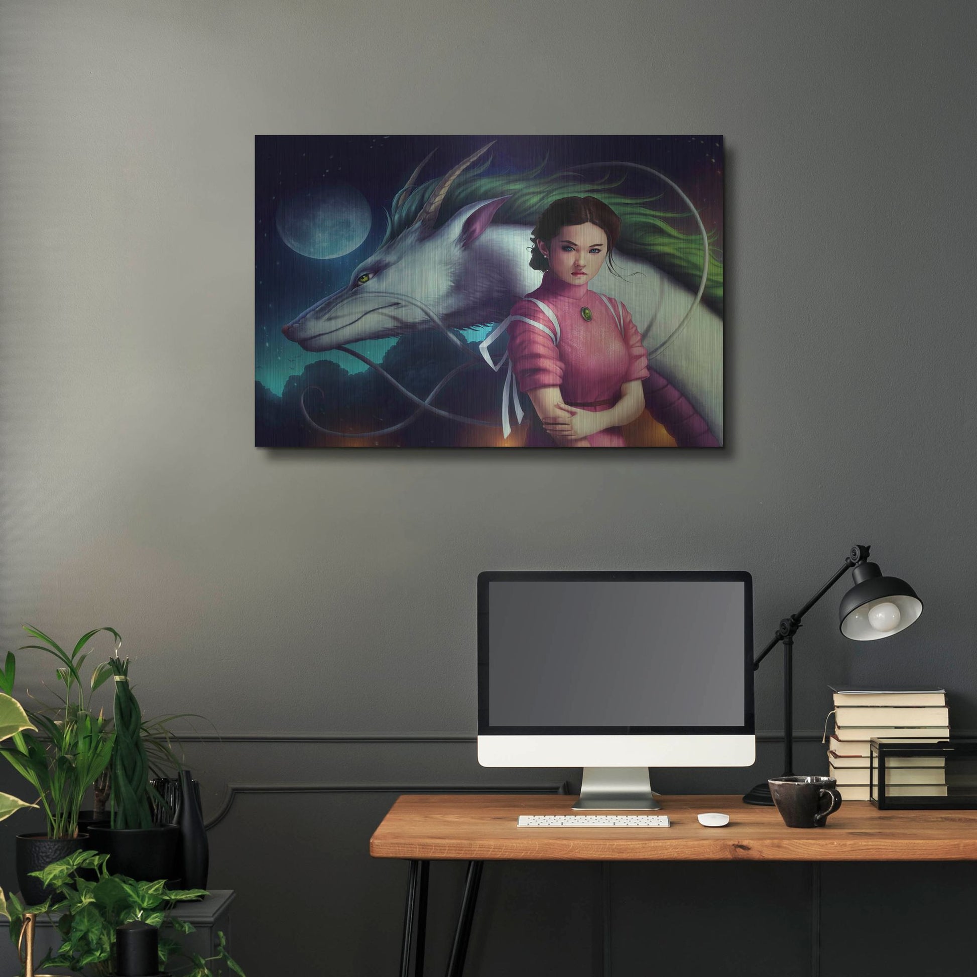 Luxe Metal Art 'Dragon Night' by JoJoesArt, Metal Wall Art,36x24