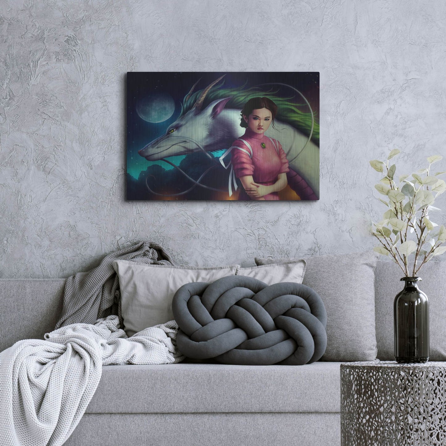 Luxe Metal Art 'Dragon Night' by JoJoesArt, Metal Wall Art,36x24