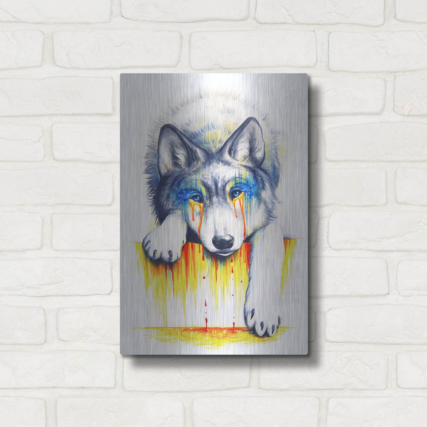 Luxe Metal Art 'Drowning in Tears' by JoJoesArt, Metal Wall Art,12x16