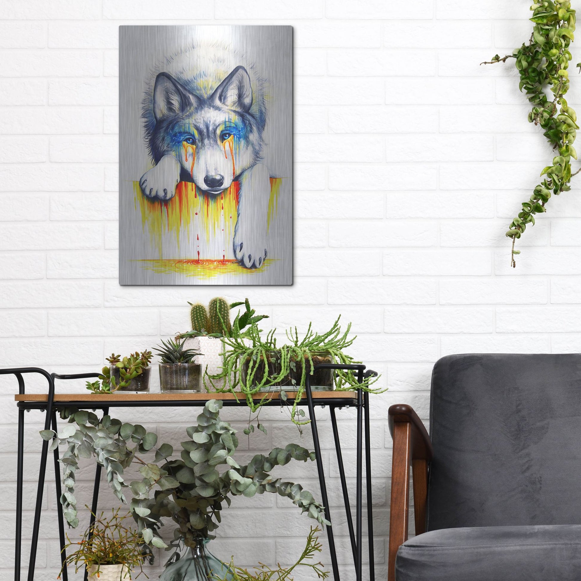 Luxe Metal Art 'Drowning in Tears' by JoJoesArt, Metal Wall Art,12x16