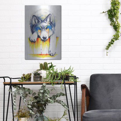 Luxe Metal Art 'Drowning in Tears' by JoJoesArt, Metal Wall Art,12x16