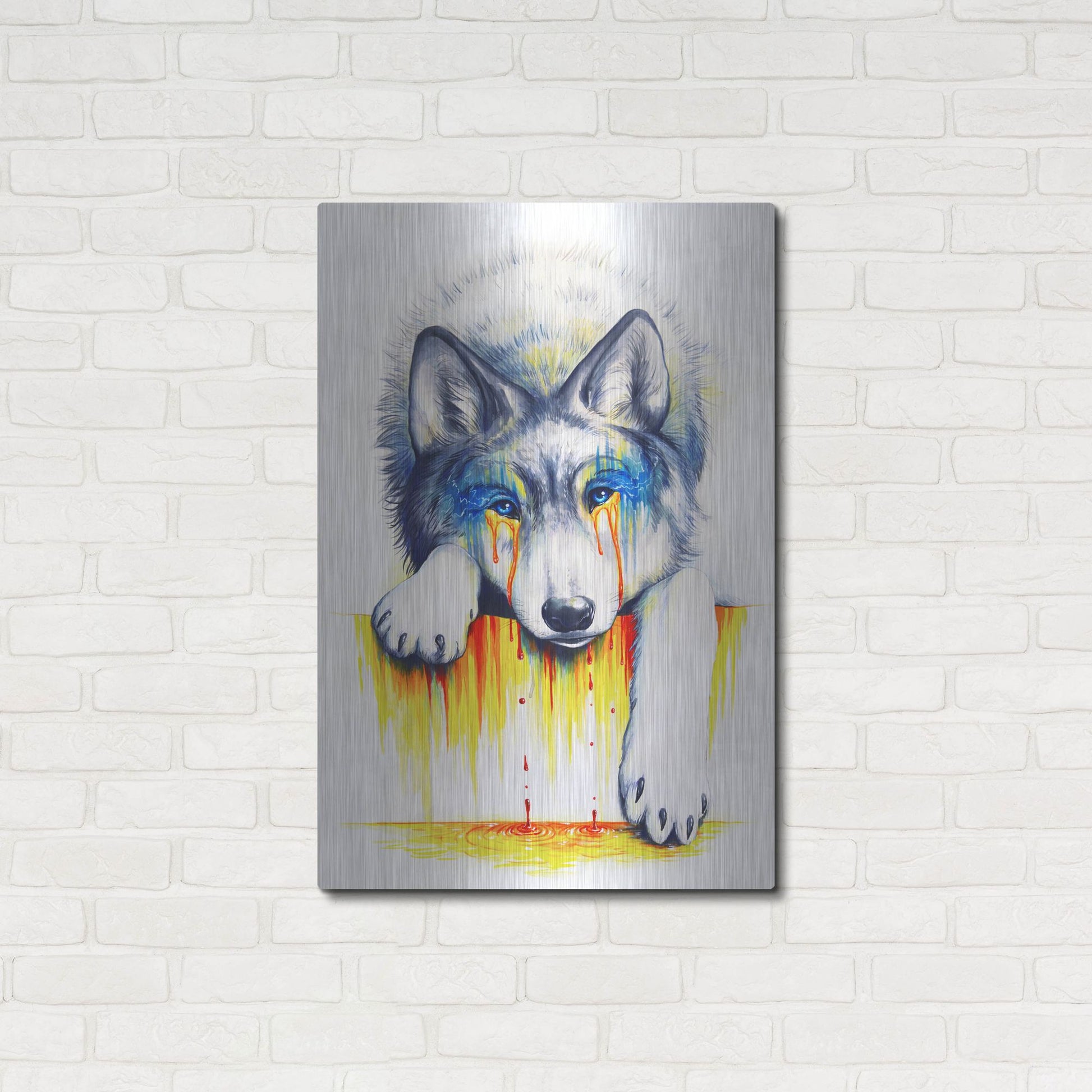 Luxe Metal Art 'Drowning in Tears' by JoJoesArt, Metal Wall Art,24x36