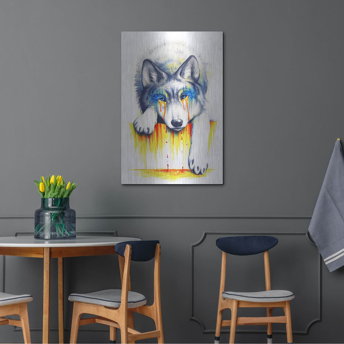 'Drowning in Tears' by JoJoes Art – Metal Wall Art, 24x36 room view