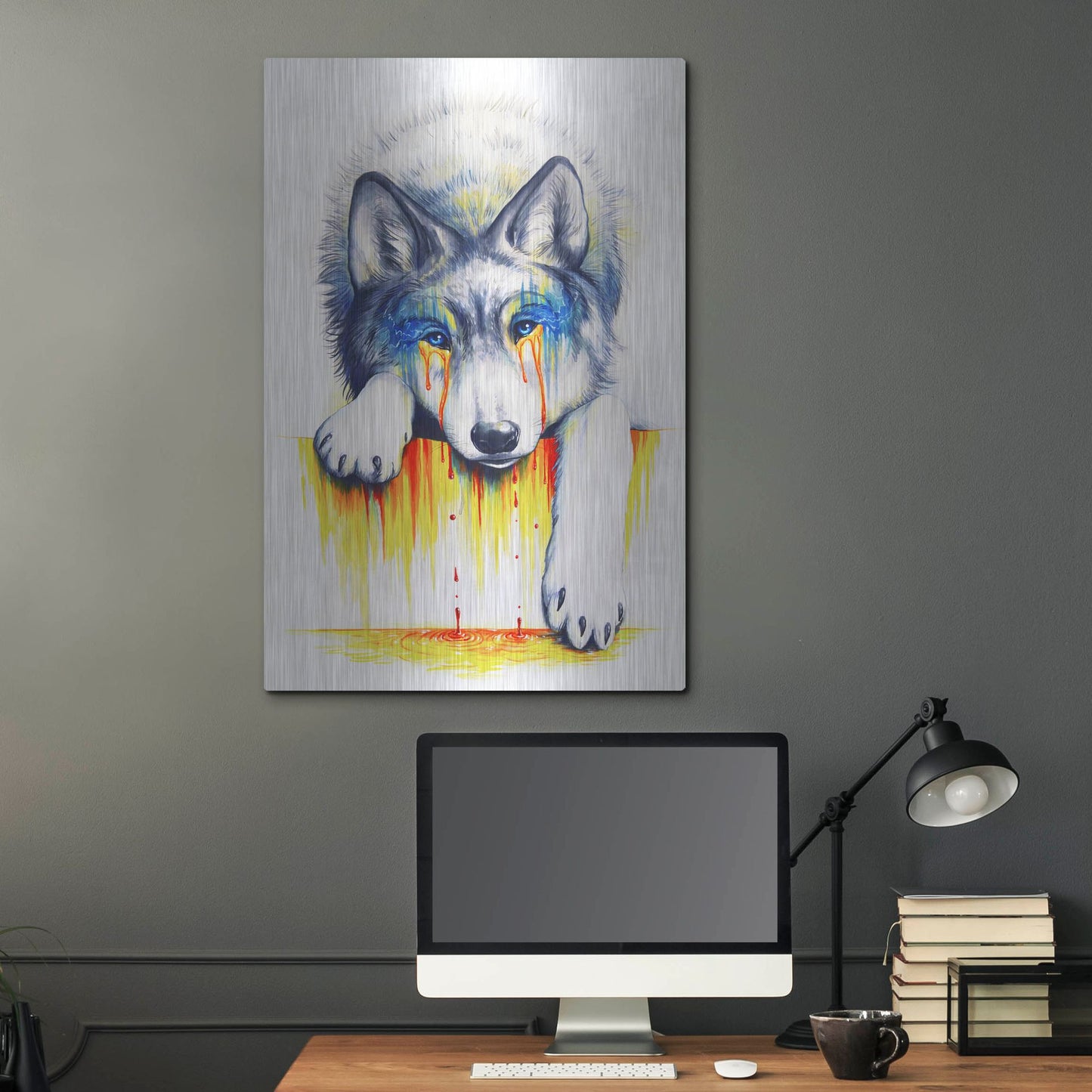 Luxe Metal Art 'Drowning in Tears' by JoJoesArt, Metal Wall Art,24x36