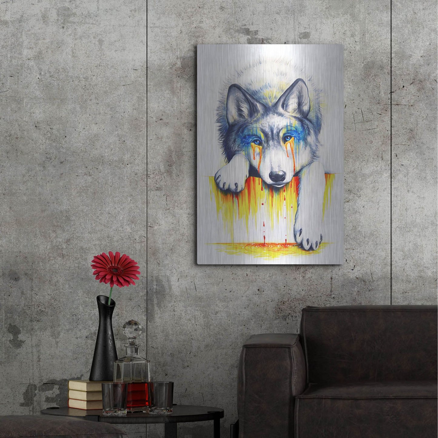 Luxe Metal Art 'Drowning in Tears' by JoJoesArt, Metal Wall Art,24x36