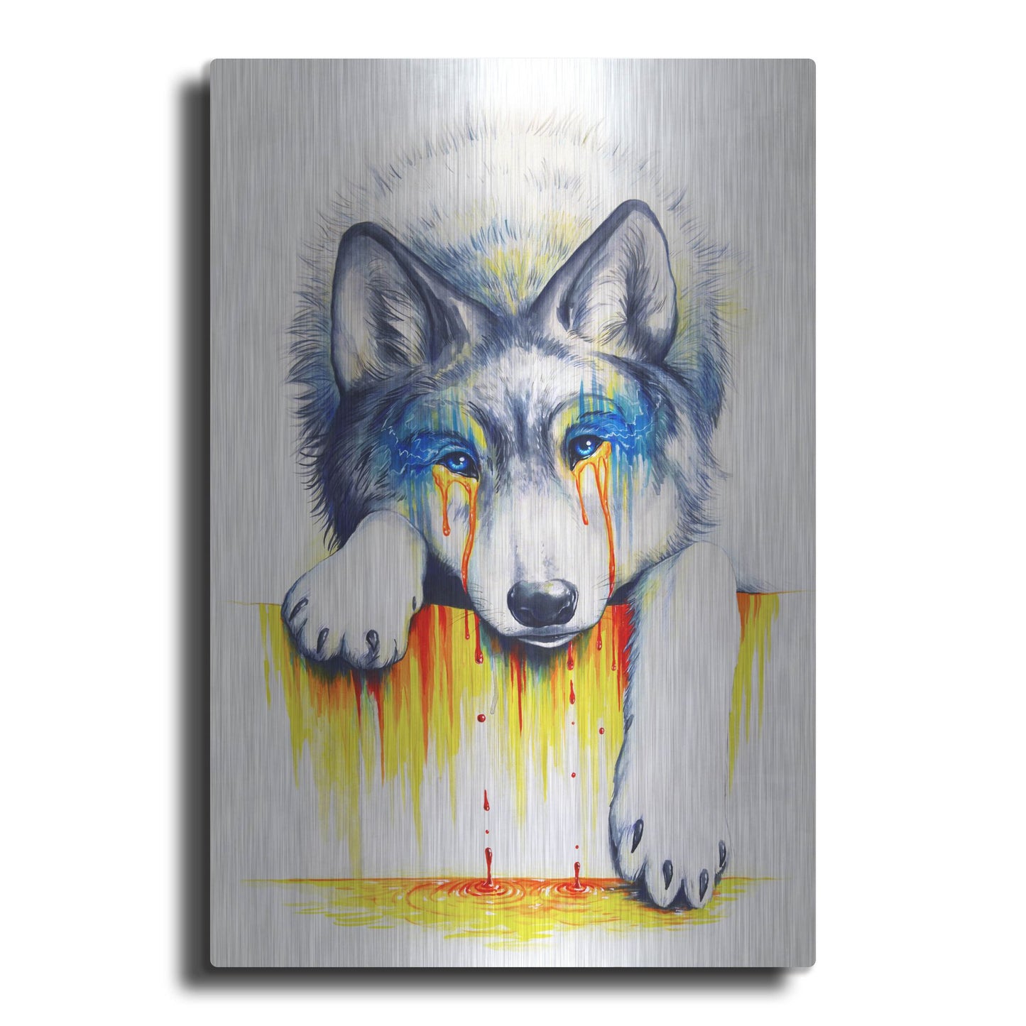 Luxe Metal Art 'Drowning in Tears' by JoJoesArt, Metal Wall Art