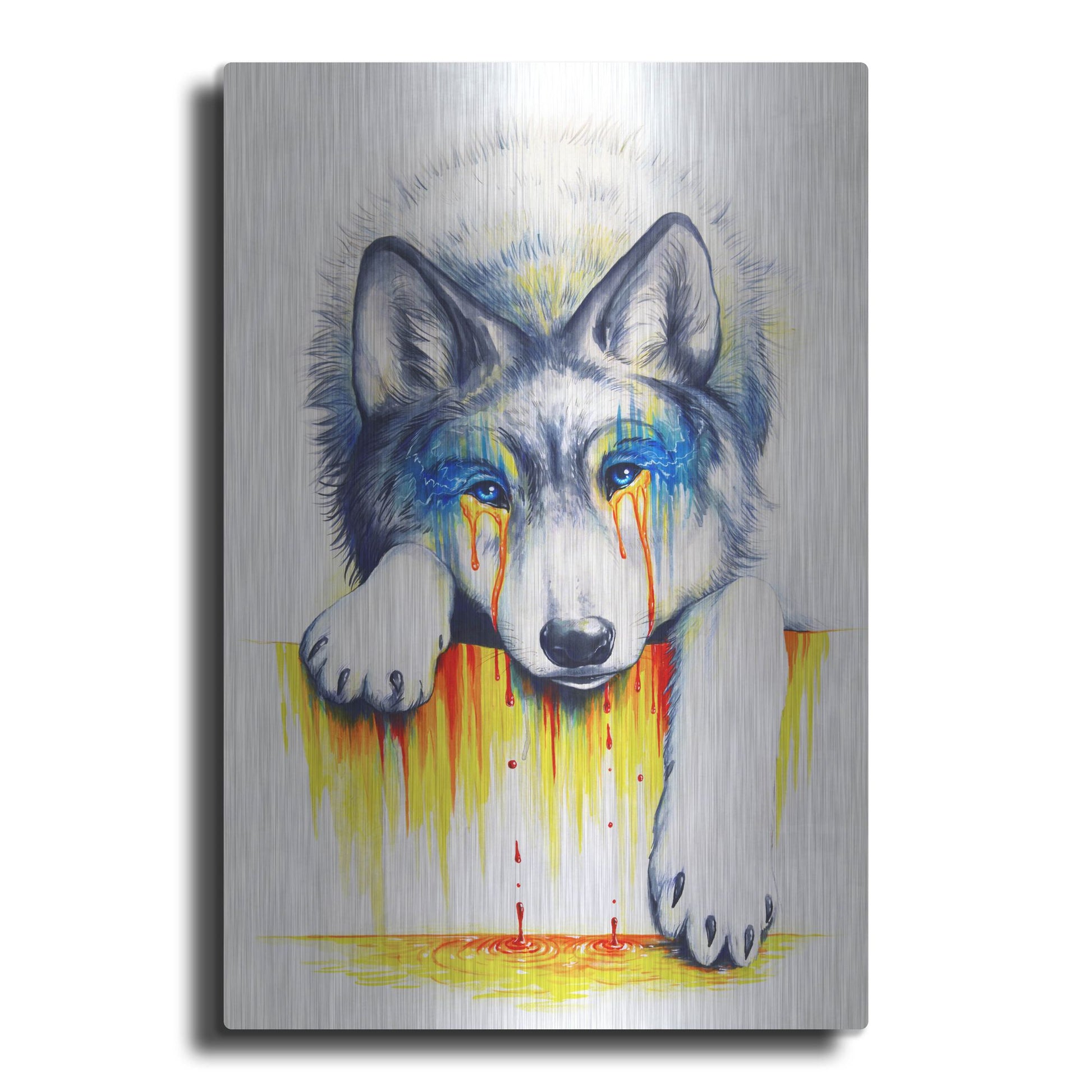 Luxe Metal Art 'Drowning in Tears' by JoJoesArt, Metal Wall Art