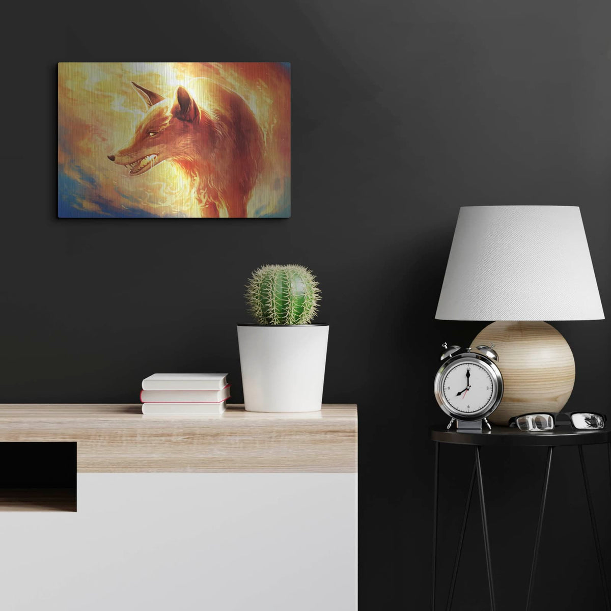 'Fire Fox' by JoJoes Art – Metal Wall Art, 24x16 room view
