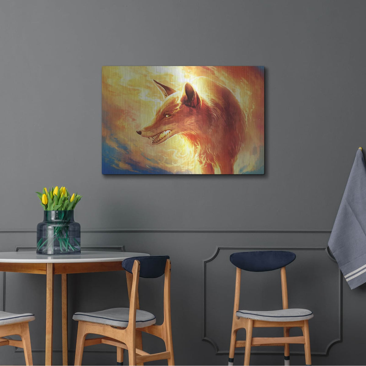 'Fire Fox' by JoJoes Art – Metal Wall Art, 36x24 room view