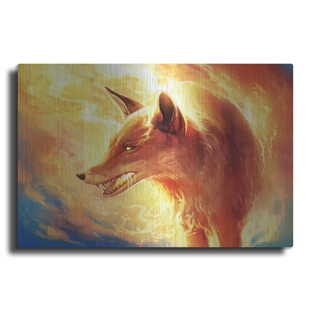 Luxe Metal Art 'Fire Fox' by JoJoesArt, Metal Wall Art