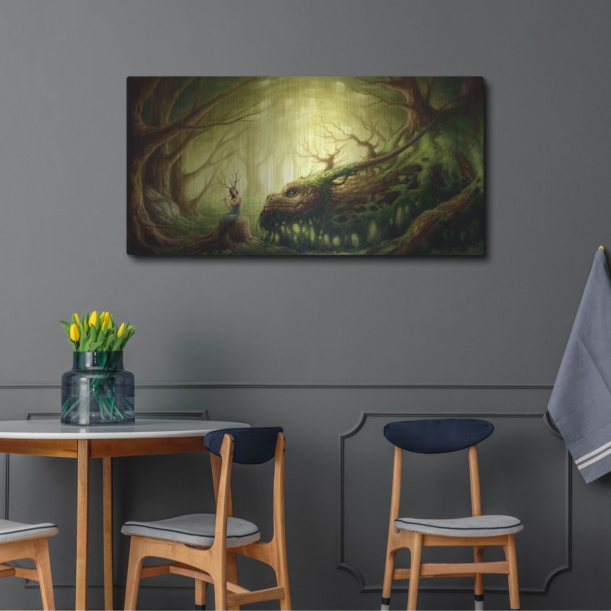 Luxe Metal Art 'Forgotten Fairytales' by JoJoesArt, Metal Wall Art,48x24