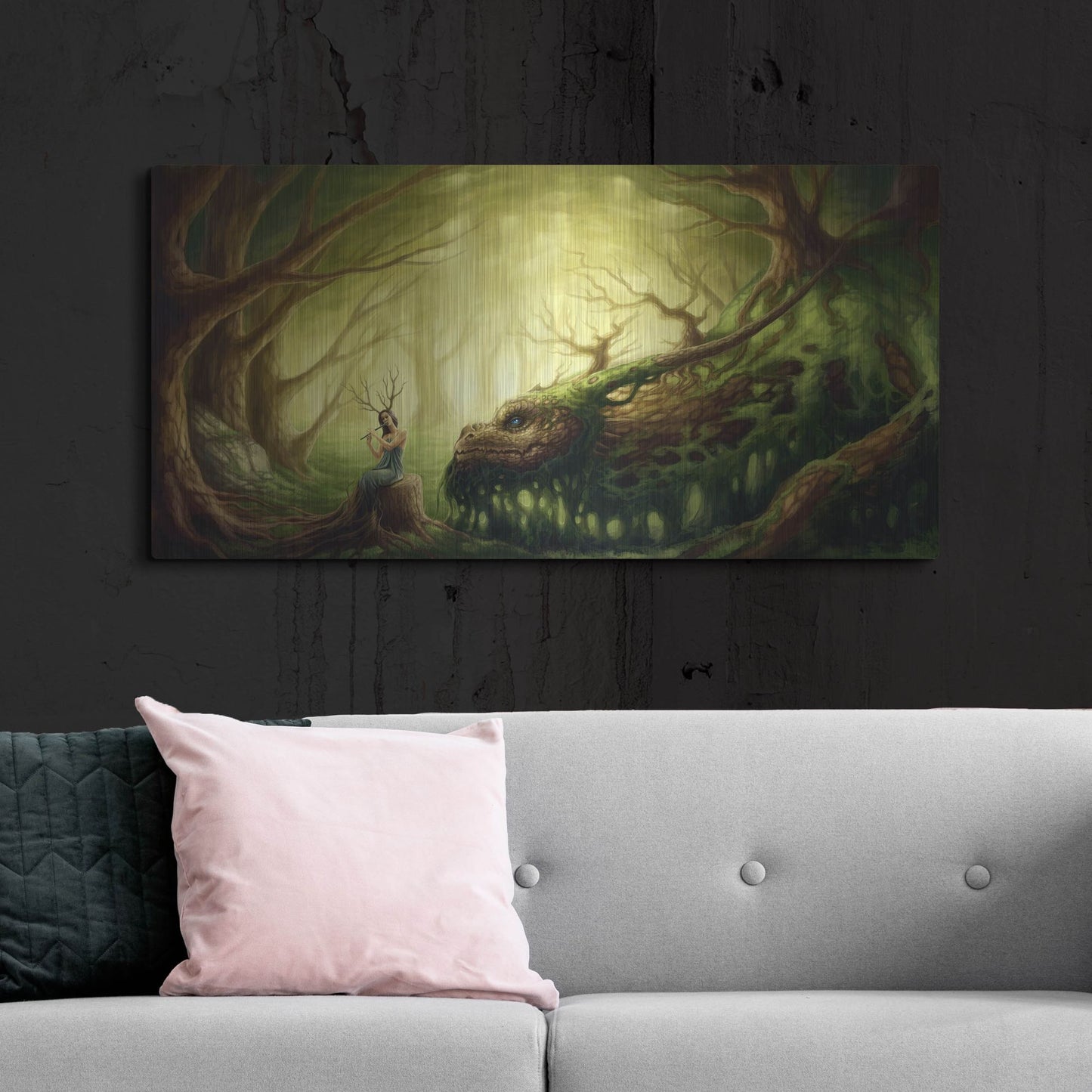Luxe Metal Art 'Forgotten Fairytales' by JoJoesArt, Metal Wall Art,48x24