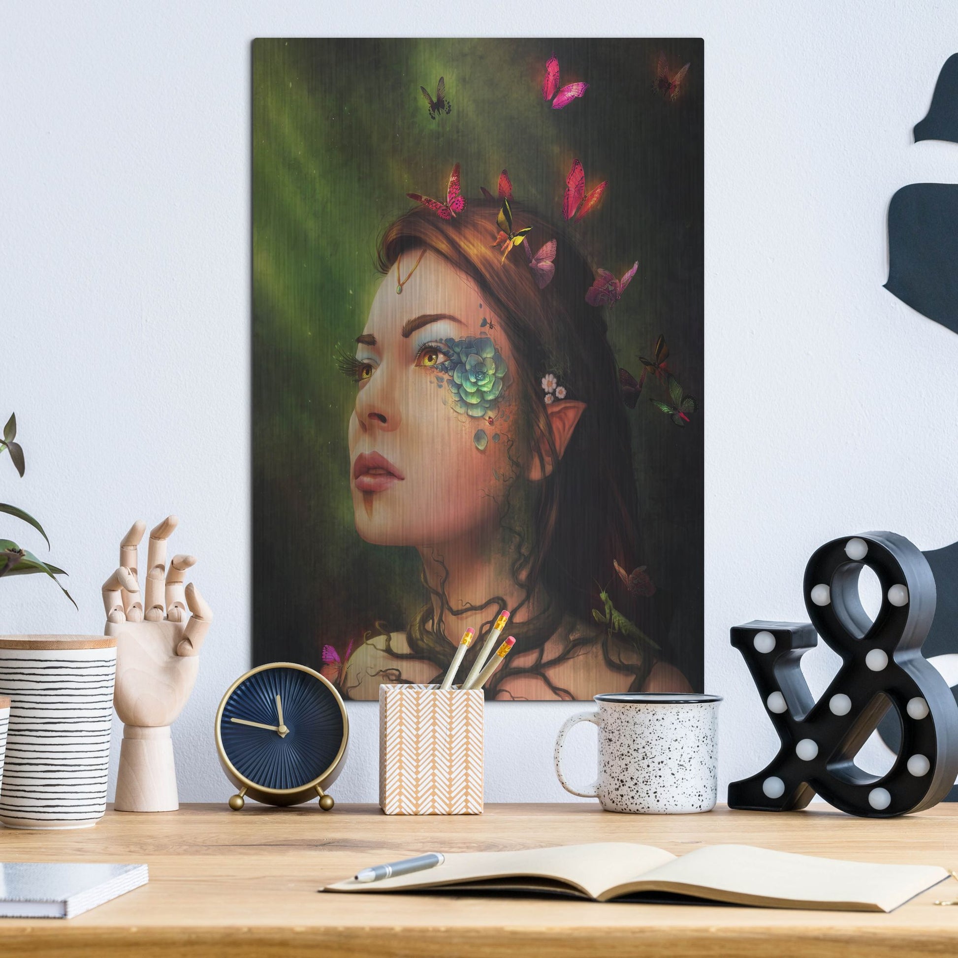 Luxe Metal Art 'Gaia' by JoJoesArt, Metal Wall Art,12x16