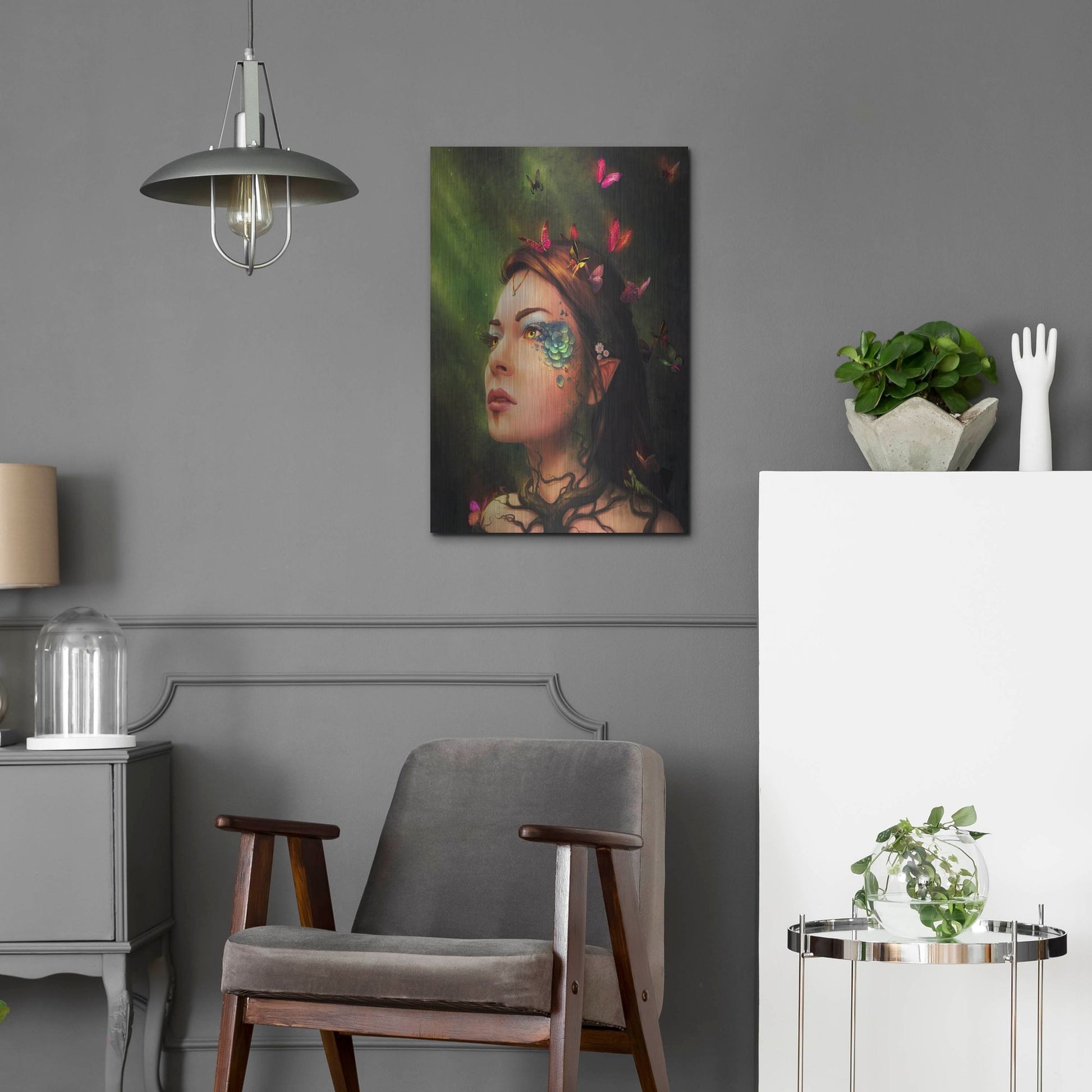 Luxe Metal Art 'Gaia' by JoJoesArt, Metal Wall Art,16x24