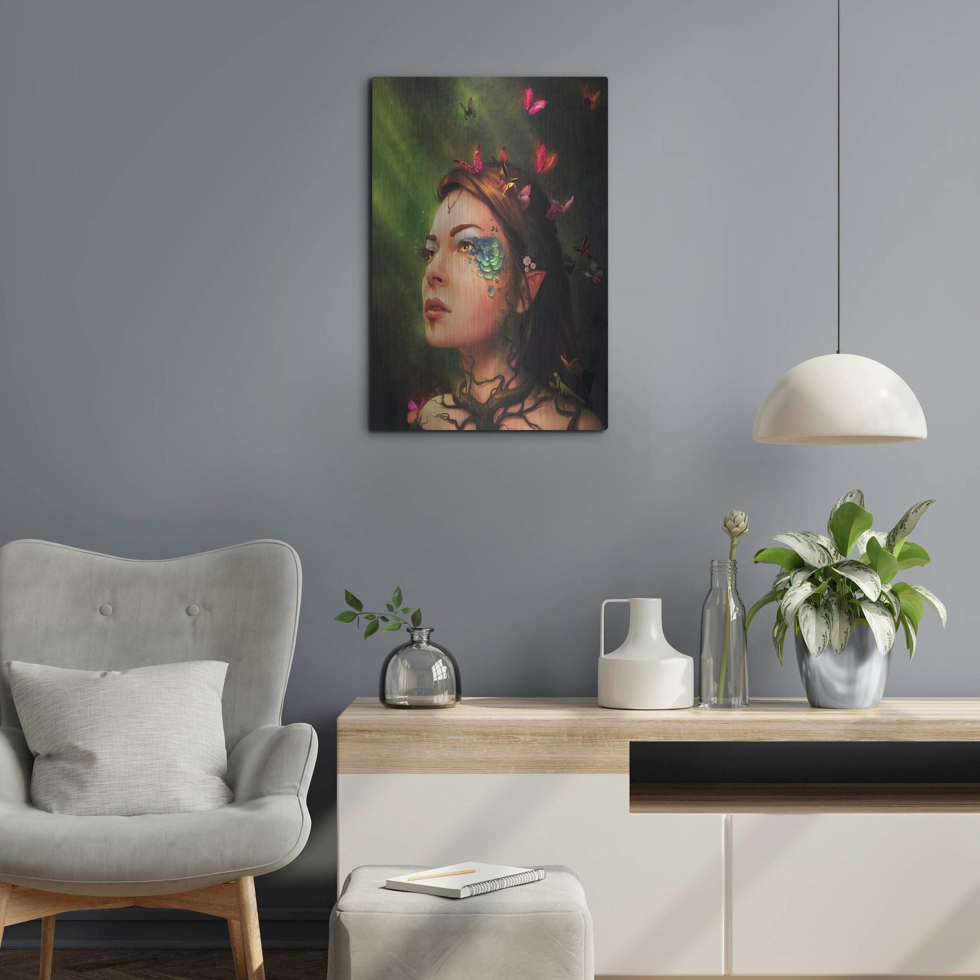 Luxe Metal Art 'Gaia' by JoJoesArt, Metal Wall Art,16x24