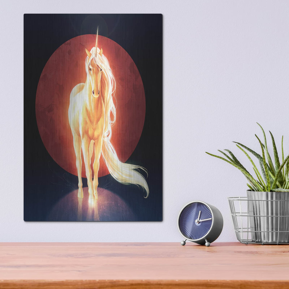 'Last Unicorn' by JoJoes Art – Metal Wall Art, 12x16 room view
